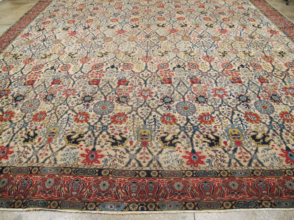 Antique Indian Lahore Square Carpet, No.17752 - Staging