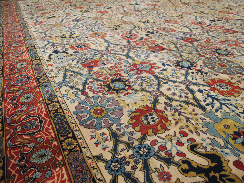 Antique Indian Lahore Square Carpet, No.17752 - Staging