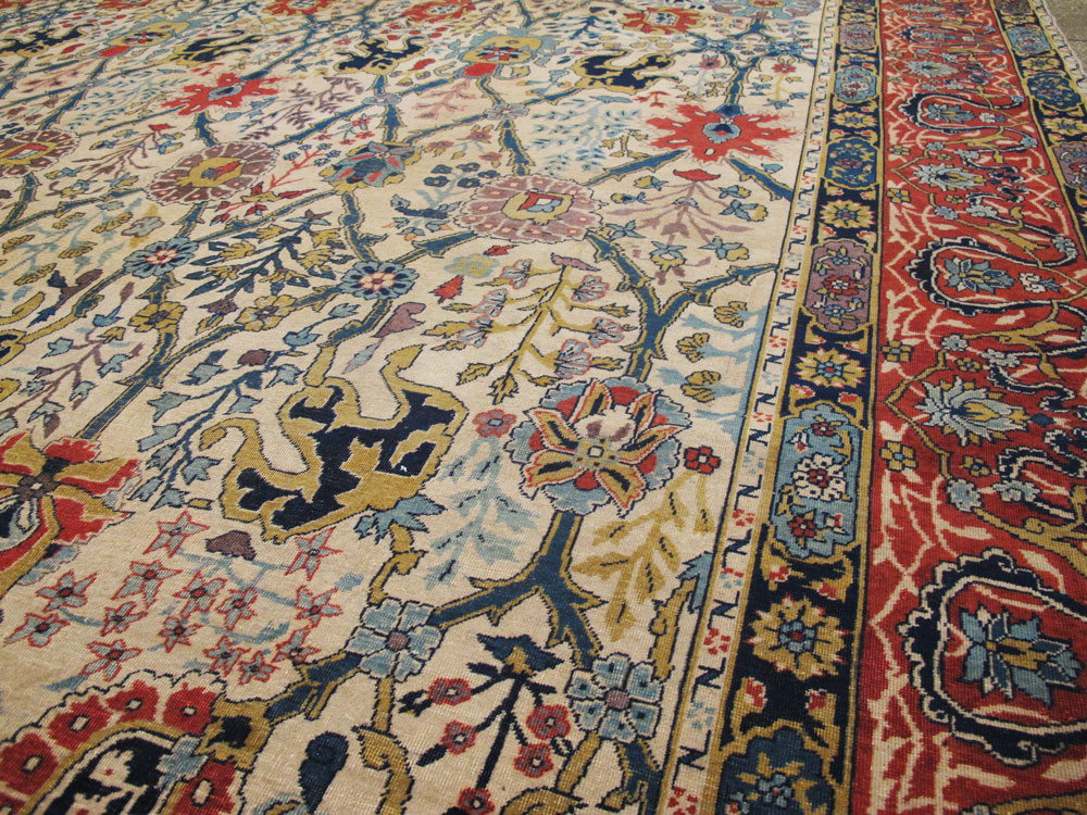 Antique Indian Lahore Square Carpet, No.17752 - Staging