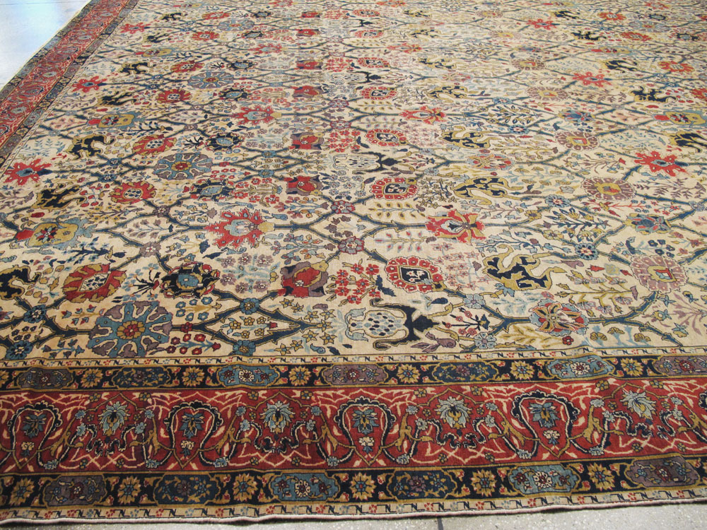 Antique Indian Lahore Square Carpet, No.17752 - Staging