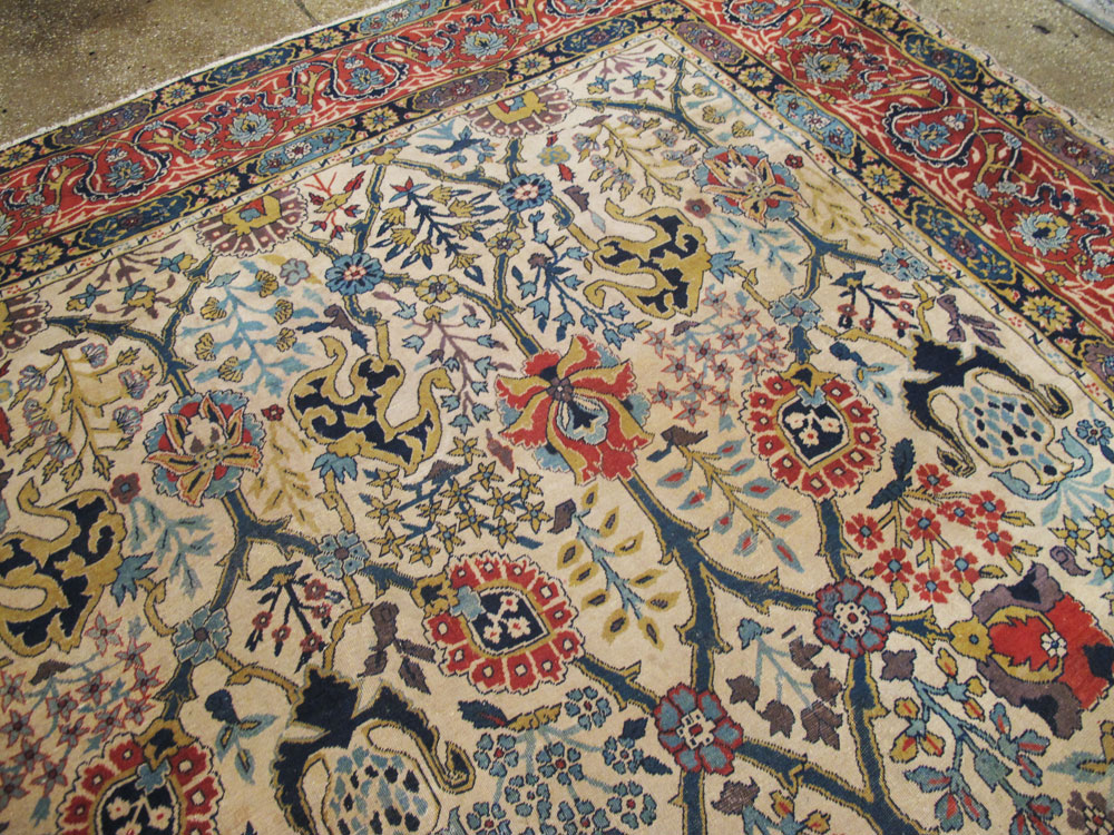 Antique Indian Lahore Square Carpet, No.17752 - Staging