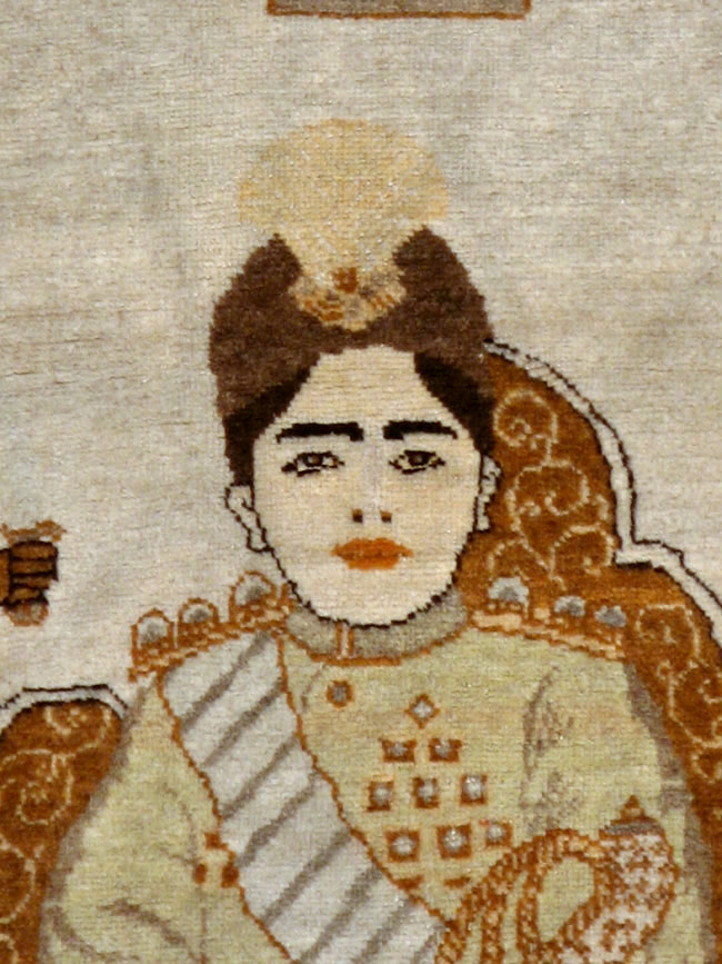 Vintage Persian Tabriz Pictorial Rug, No.17771 - Staging