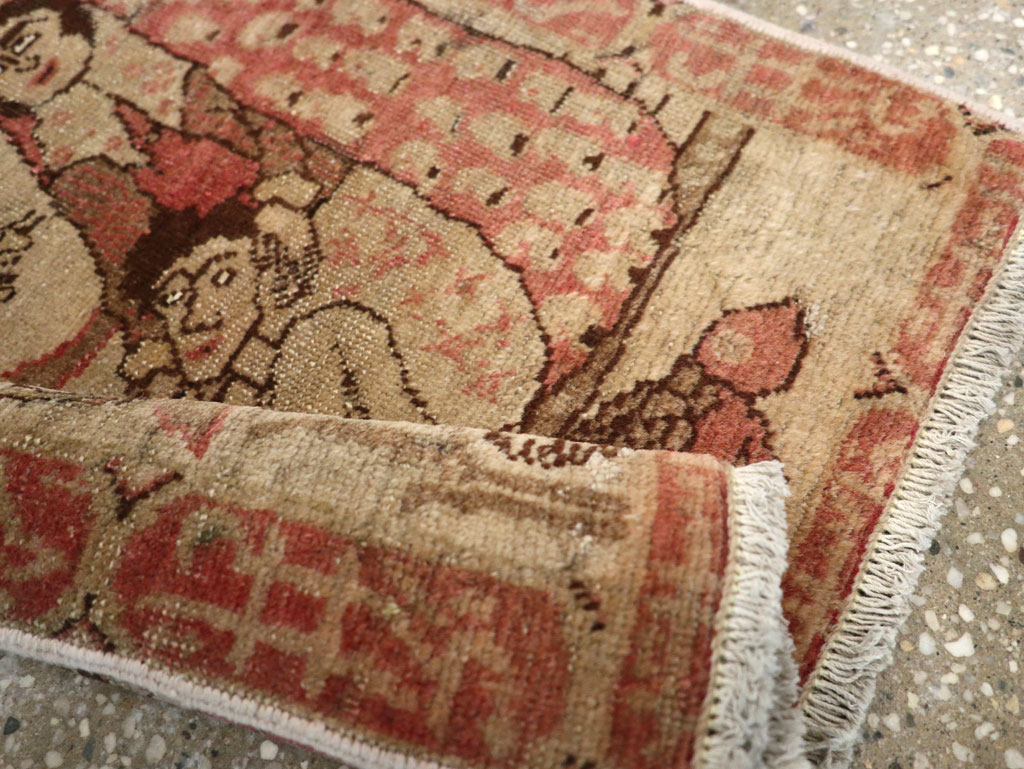 Antique Persian Tabriz Pictorial Rug, No.17773 - Staging