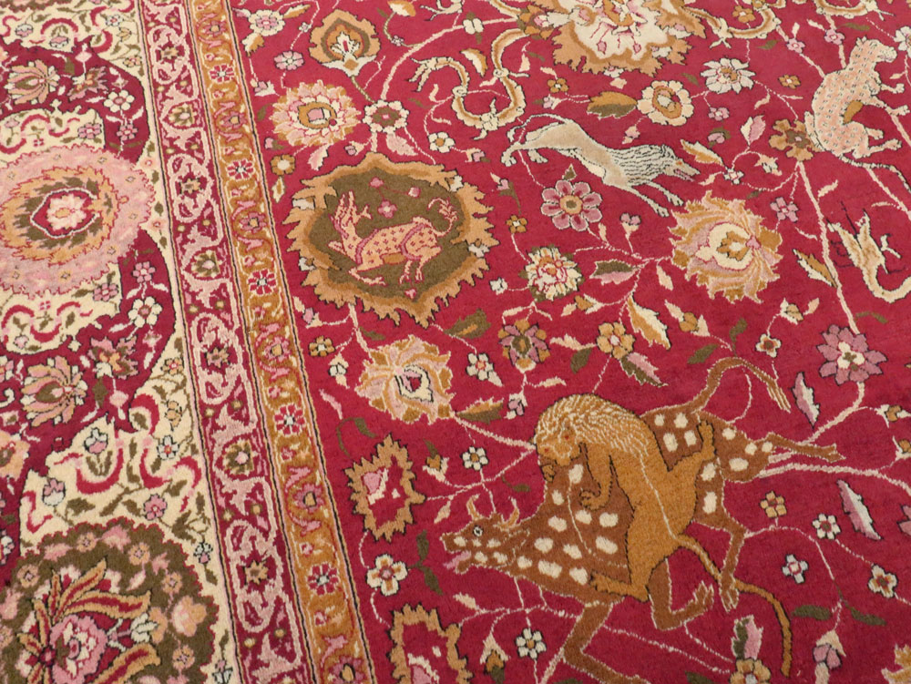 Antique Indian Agra Carpet, No.17781 - Staging