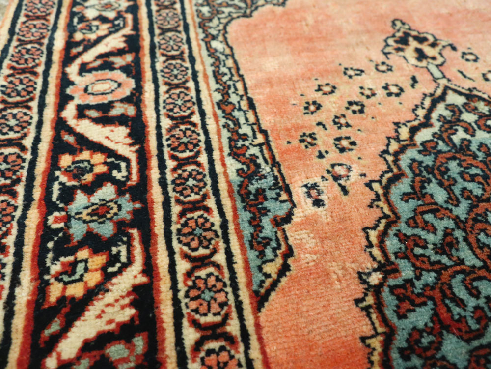 Antique Persian Tabriz Haji Jalili Throw Rug, No.17786 - Staging
