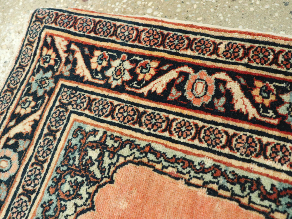 Antique Persian Tabriz Haji Jalili Throw Rug, No.17786 - Staging