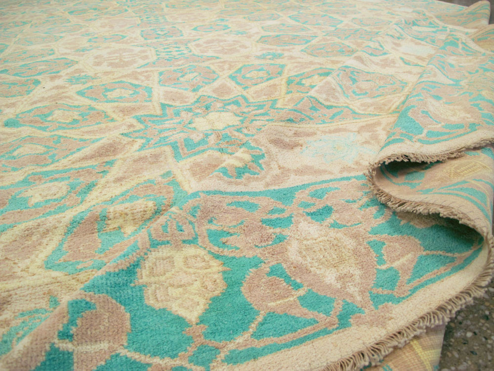 Antique Indian Cotton Agra Carpet, No.17806 - Staging