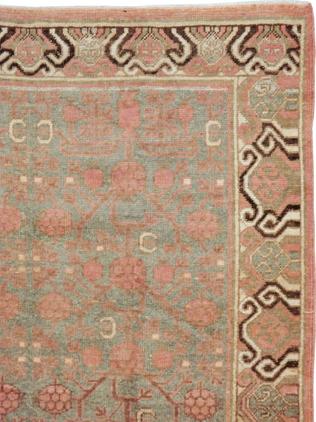 Vintage East Turkestan Khotan Carpet, No.17842 - Staging