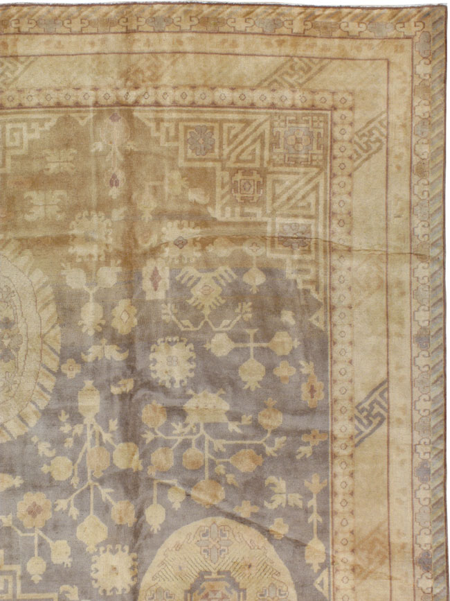 Vintage East Turkestan Khotan Carpet, No.17859 - Staging