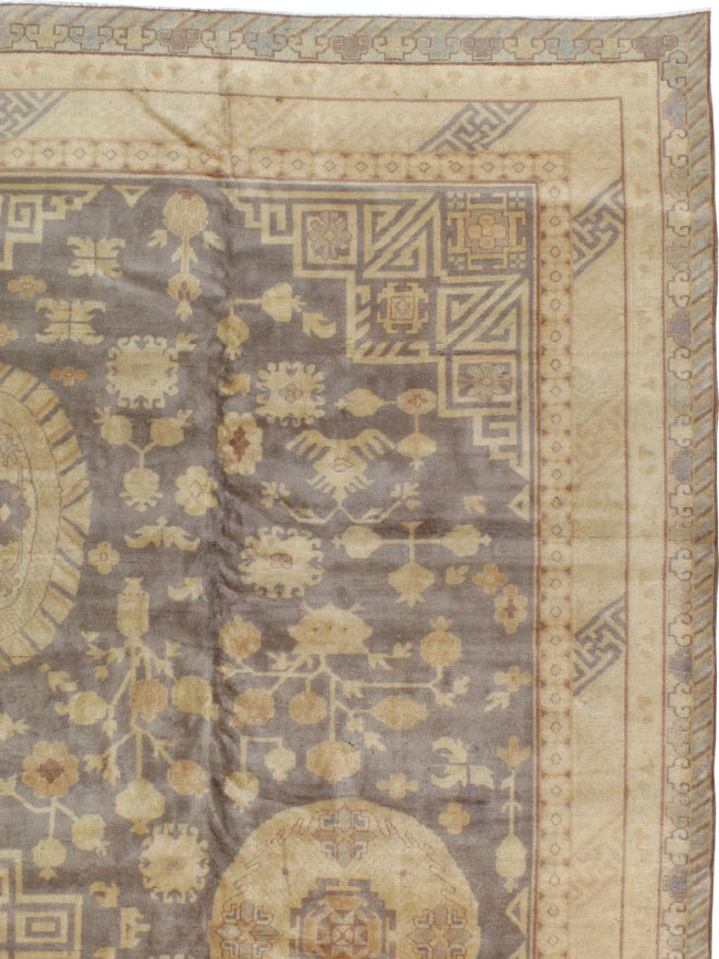 Vintage East Turkestan Khotan Carpet, No.17859 - Staging