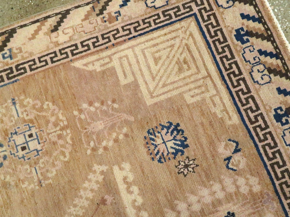 Antique East Turkestan Khotan Carpet, No.17870 - Staging