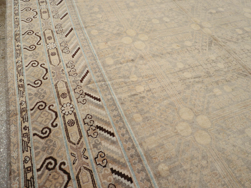 Vintage East Turkestan Khotan Carpet, No.17875 - Staging