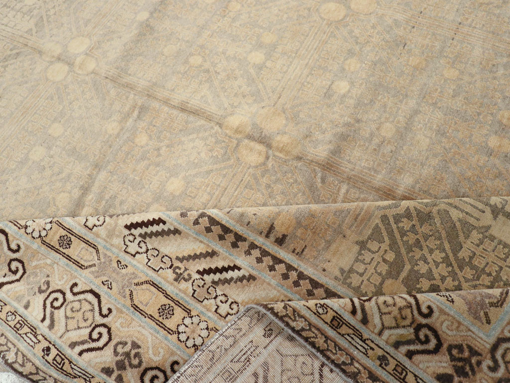 Vintage East Turkestan Khotan Carpet, No.17875 - Staging