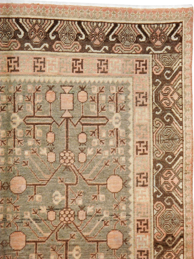Vintage East Turkestan Khotan Gallery Carpet, No.17880 - Staging