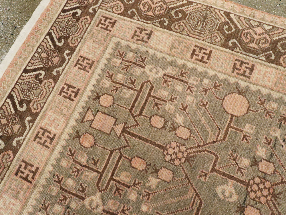 Vintage East Turkestan Khotan Gallery Carpet, No.17880 - Staging