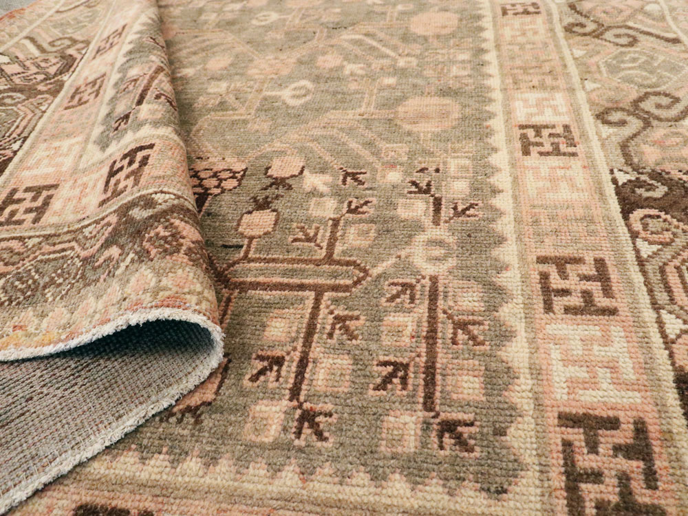 Vintage East Turkestan Khotan Gallery Carpet, No.17880 - Staging