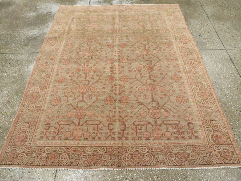 Vintage East Turkestan Khotan Carpet, No.17895 - Staging