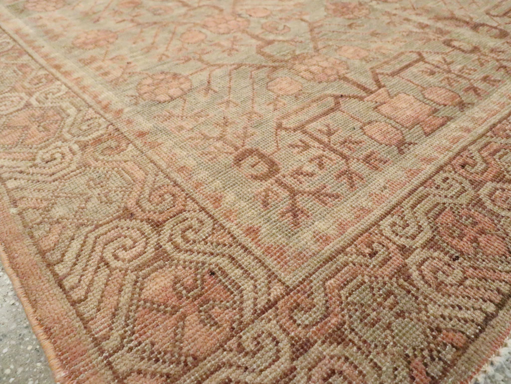 Vintage East Turkestan Khotan Carpet, No.17895 - Staging