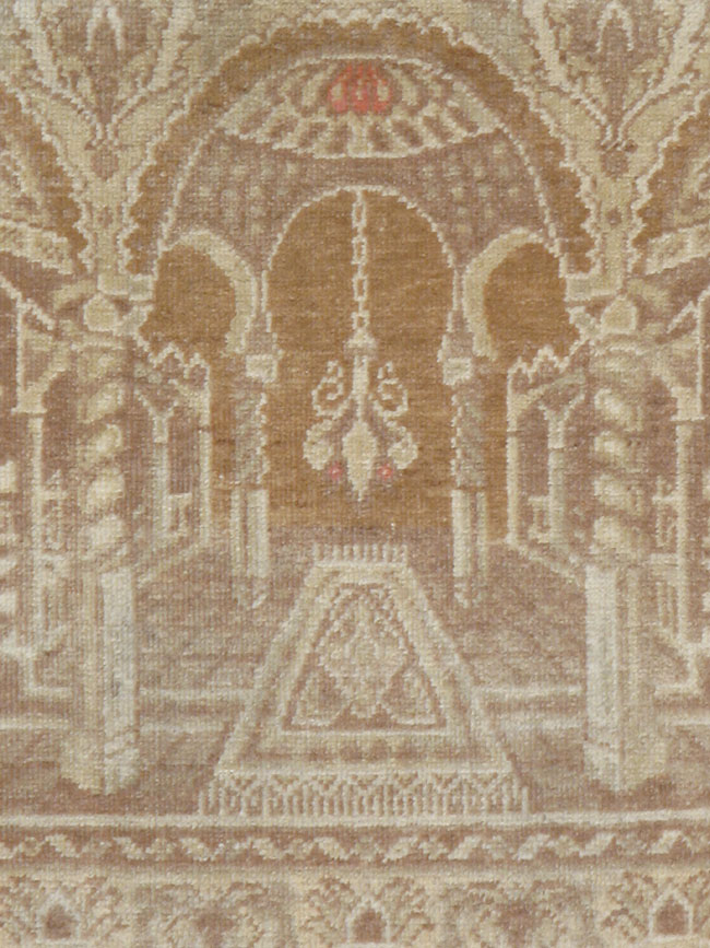 Vintage East Turkestan Khotan Pictorial Rug, No.17896 - Staging