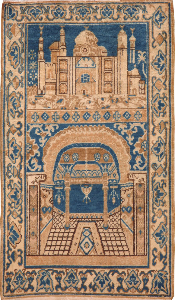 Vintage East Turkestan Khotna Pictorial Rug, No.17905 - Staging