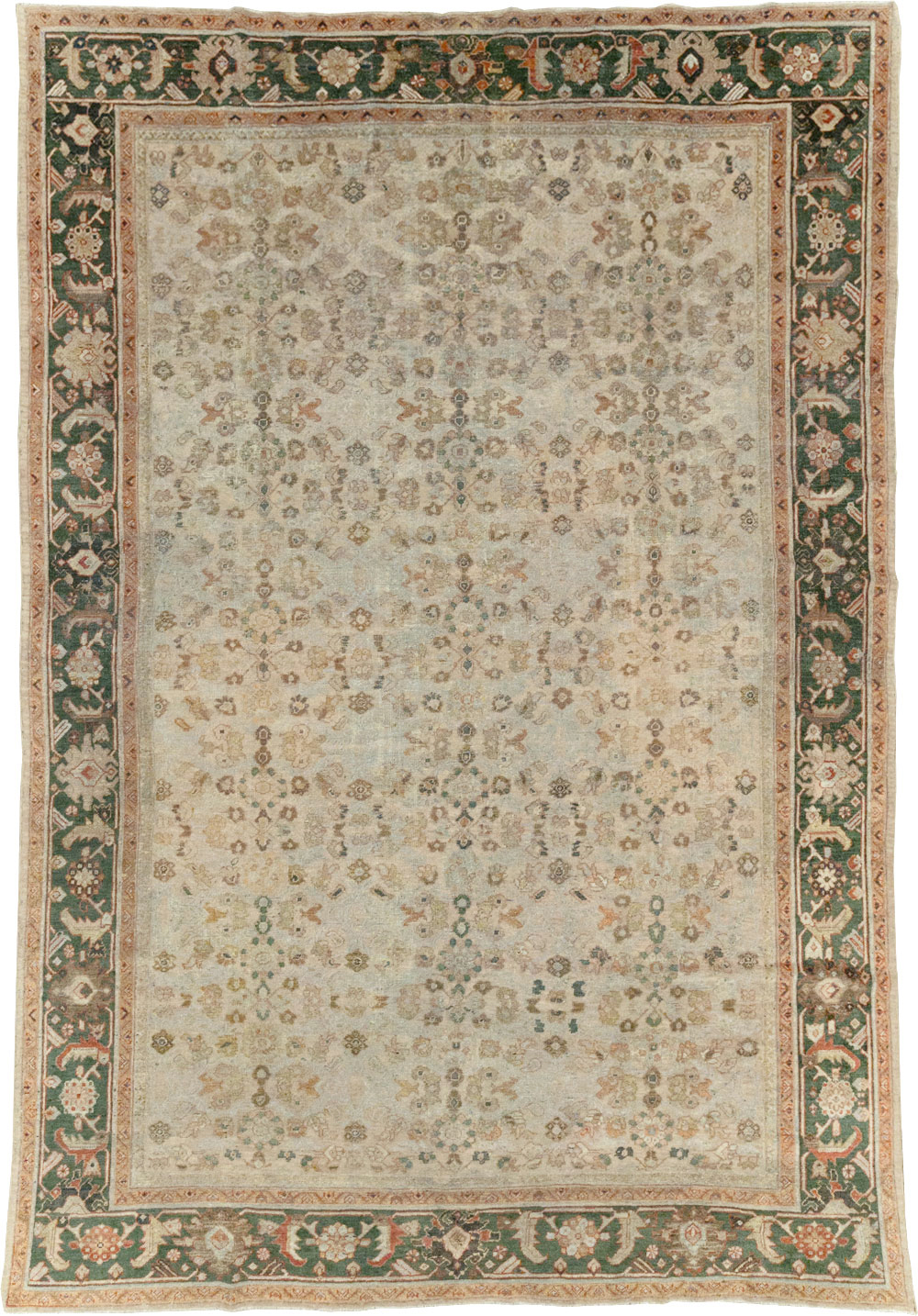 Antique Persian Mahal Room Size Carpet, No.17925 - Staging