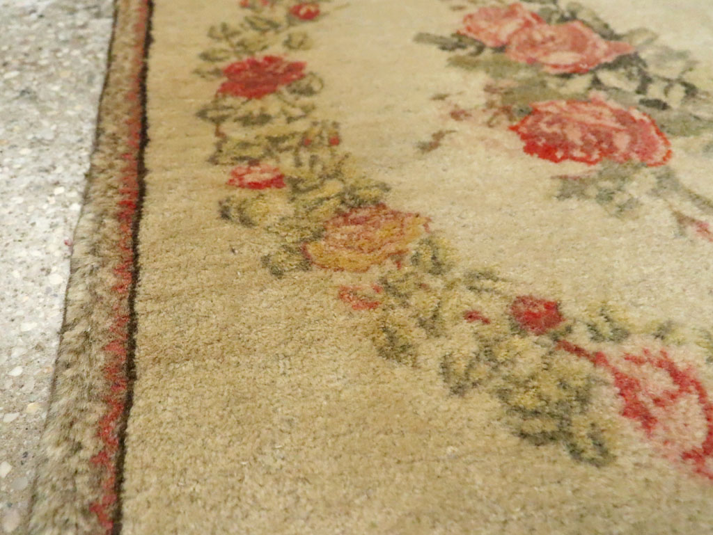 Antique Persian Kashan Throw Rug (Pair: 1 of 2), No.17930 - Staging