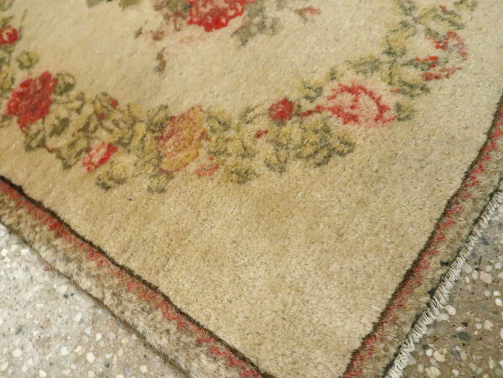 Antique Persian Kashan Throw Rug (Pair: 1 of 2), No.17930 - Staging