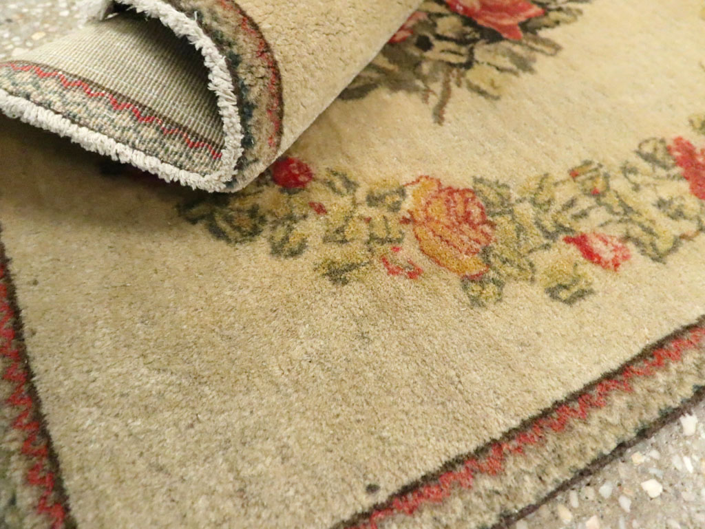 Antique Persian Kashan Throw Rug (Pair: 1 of 2), No.17930 - Staging