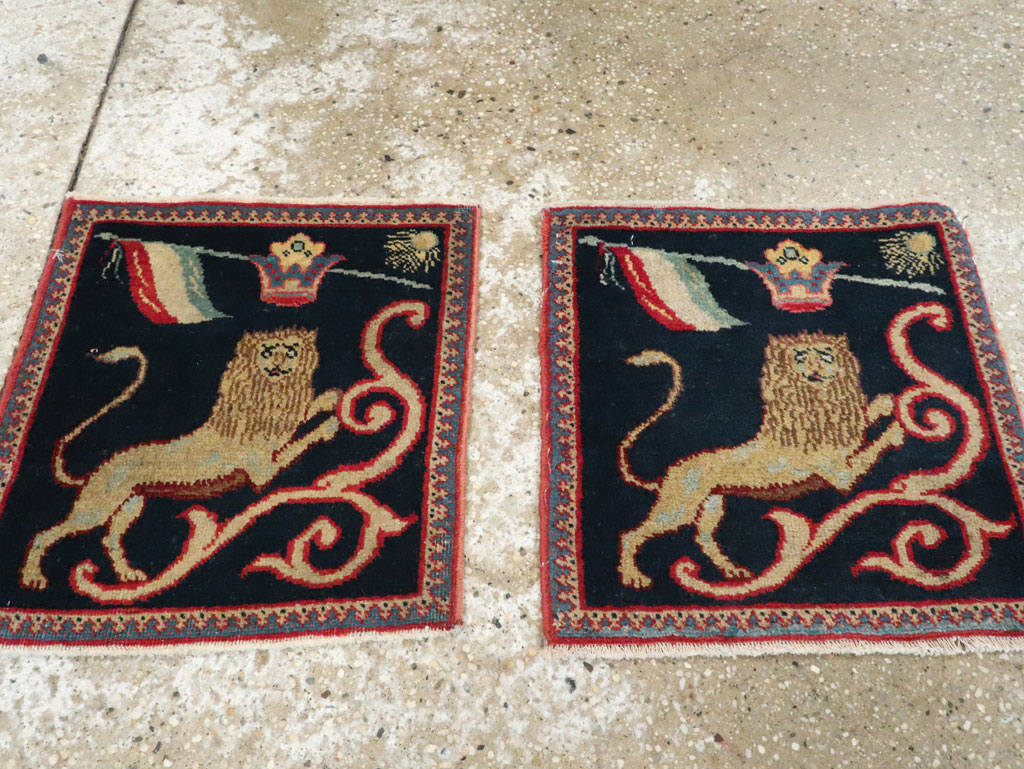 Antique Persian Souf Tabriz Pictorial Rug (Pair: 2 of 2), No.17942 - Staging