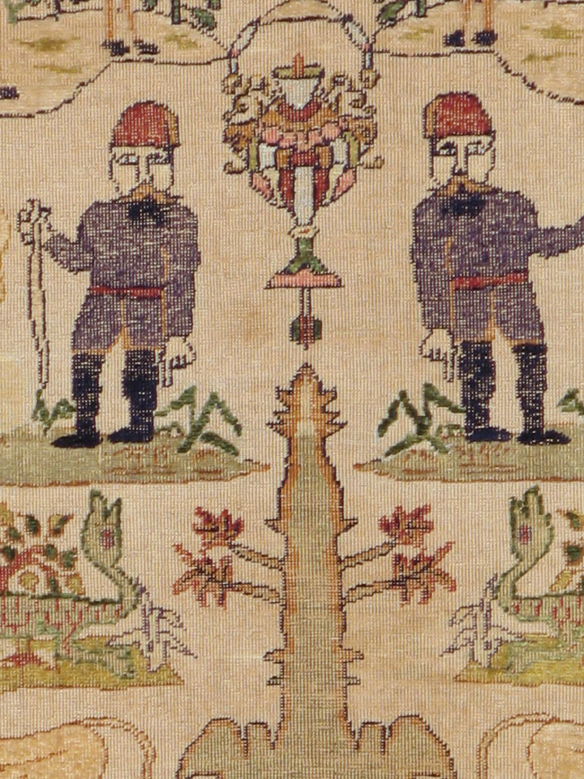 Antique Turkish Kayseri Pictorial Rug, No.17943 - Staging