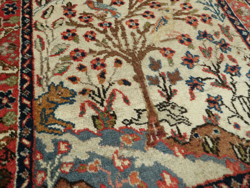 Vintage Persian Tabriz Pictorial Rug, No.17953 - Staging