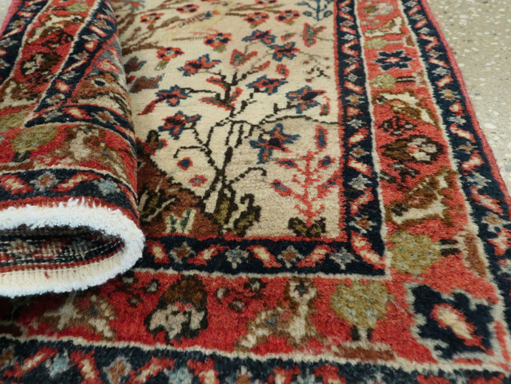 Vintage Persian Tabriz Pictorial Rug, No.17953 - Staging