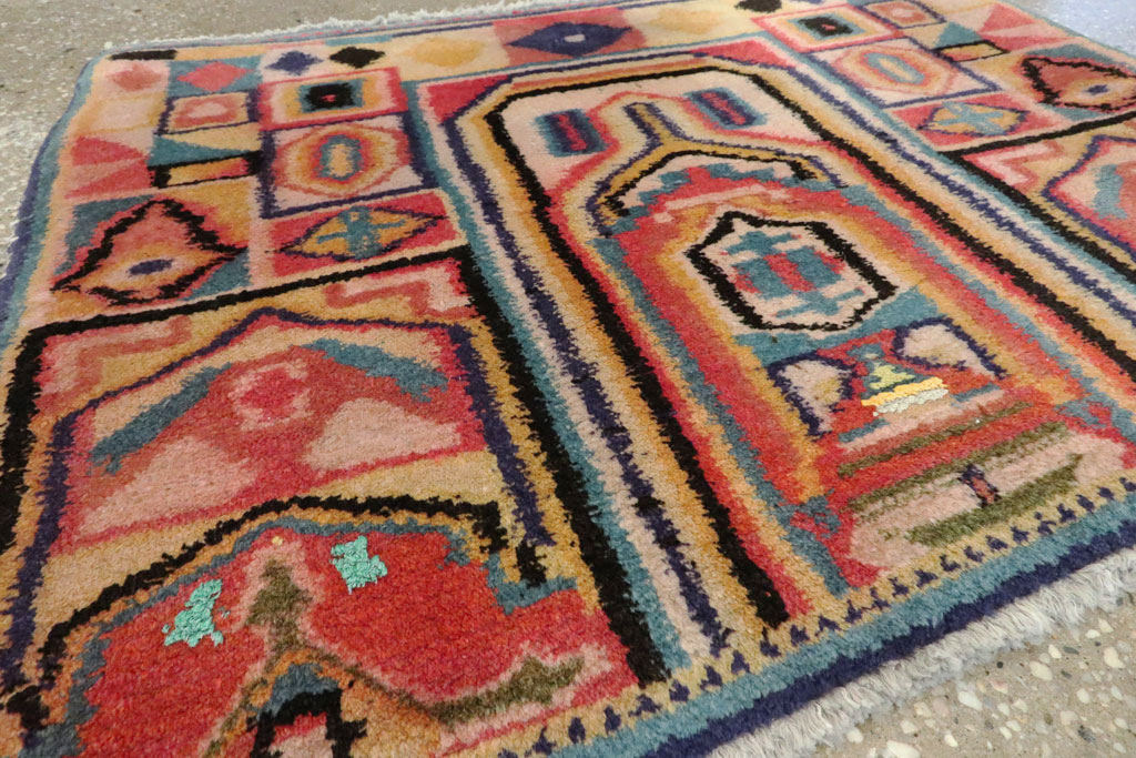 Vintage Persian Tabriz Rug, No.17954 - Staging