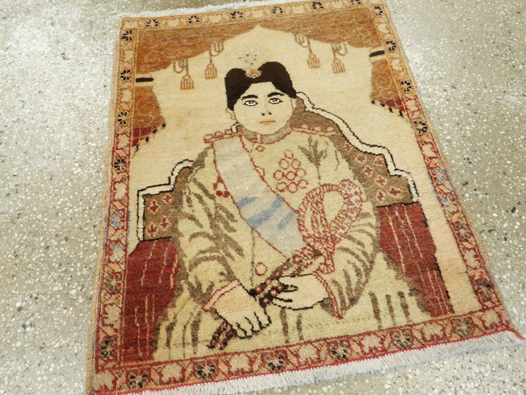 Antique Persian Tabriz Pictorial Rug (Pair: 1 of 2), No.17956 - Staging