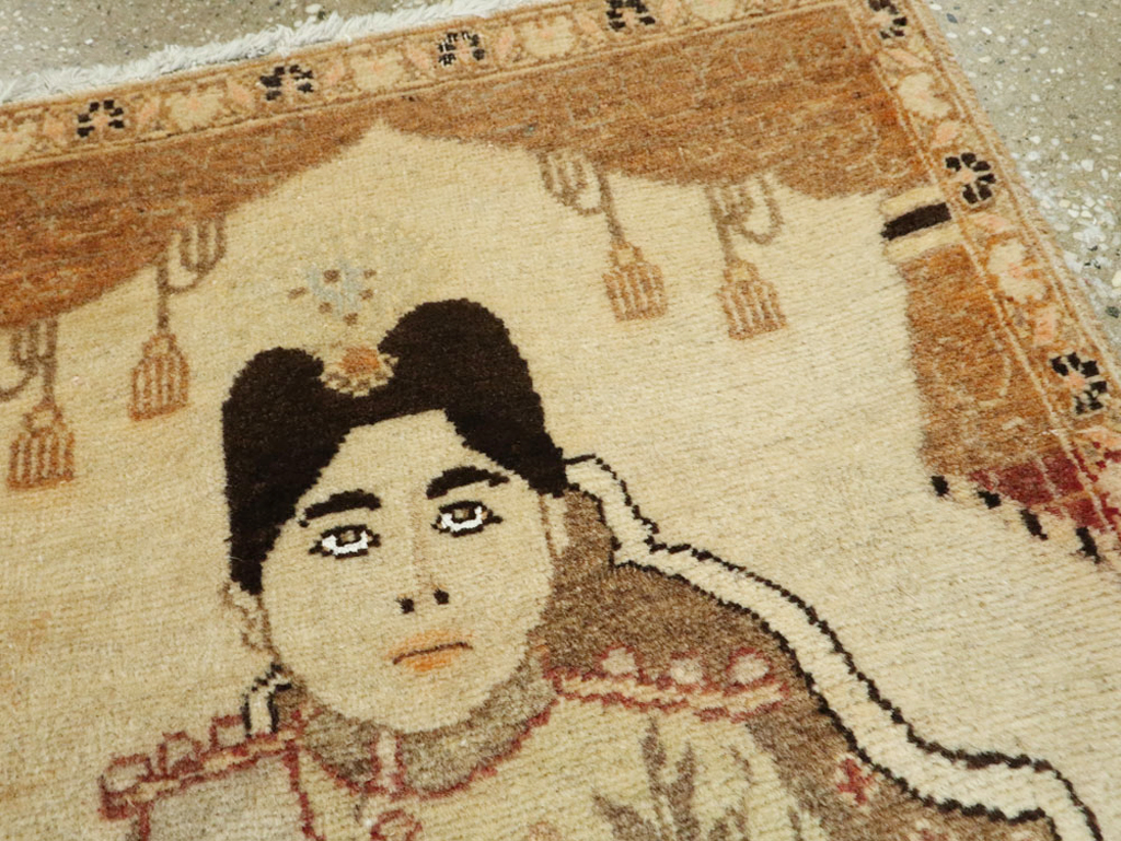 Antique Persian Tabriz Pictorial Rug (Pair: 1 of 2), No.17956 - Staging