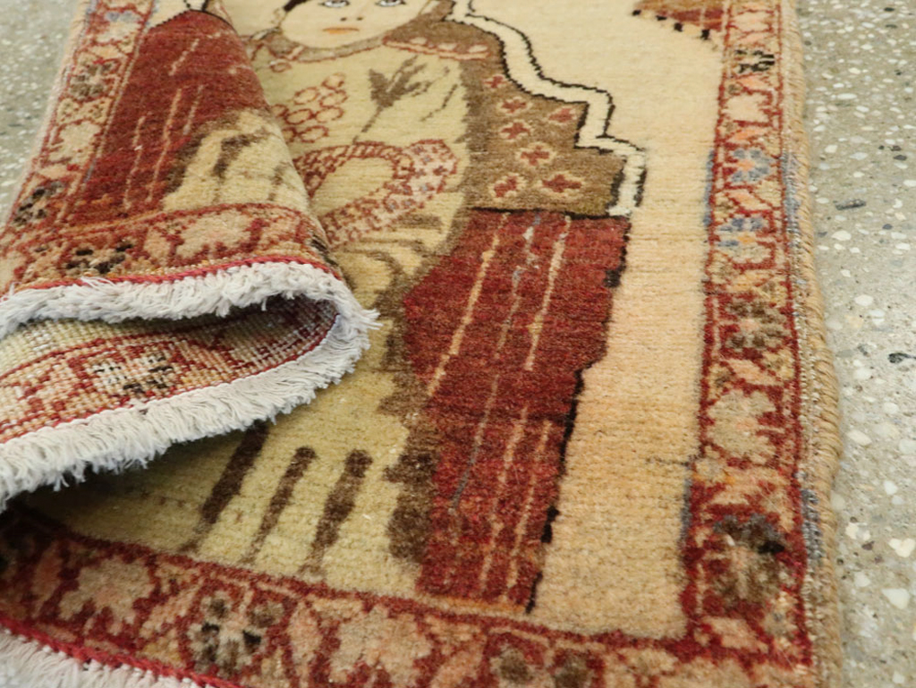 Antique Persian Tabriz Pictorial Rug (Pair: 1 of 2), No.17956 - Staging