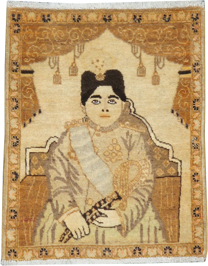 Antique Persian Tabriz Pictorial Rug (Pair: 2 of 2), No.17957 - Staging