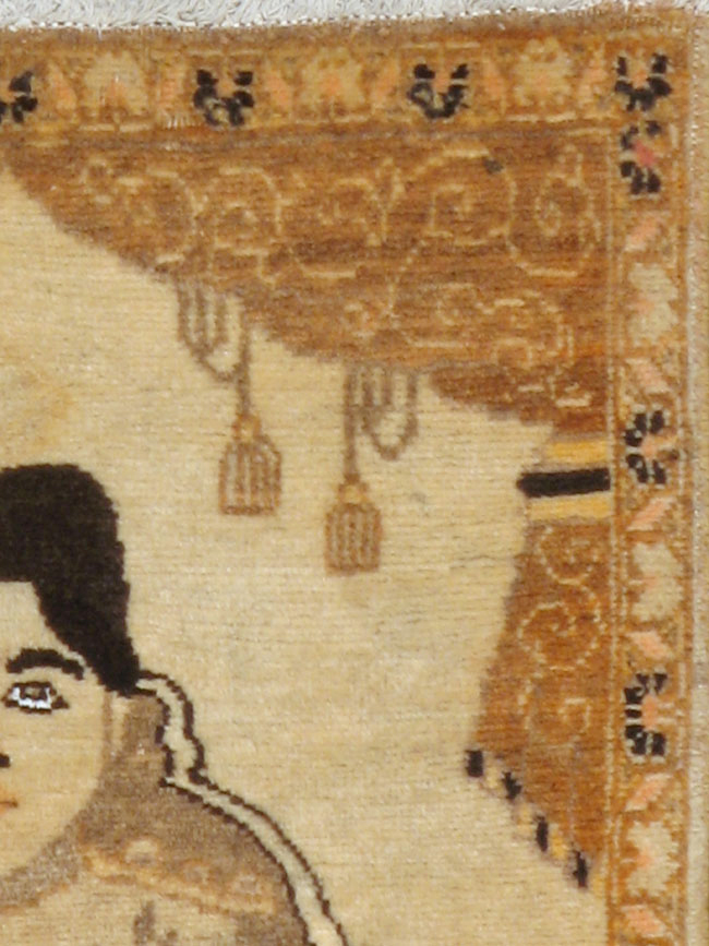 Antique Persian Tabriz Pictorial Rug (Pair: 2 of 2), No.17957 - Staging