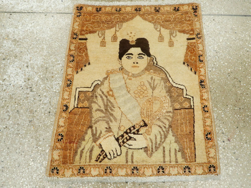 Antique Persian Tabriz Pictorial Rug (Pair: 2 of 2), No.17957 - Staging