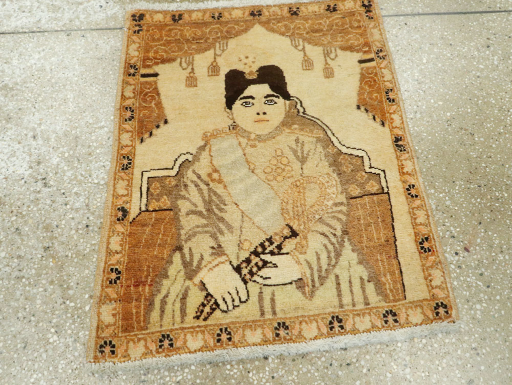 Antique Persian Tabriz Pictorial Rug (Pair: 2 of 2), No.17957 - Staging