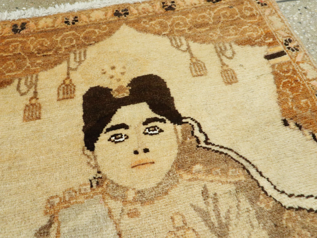 Antique Persian Tabriz Pictorial Rug (Pair: 2 of 2), No.17957 - Staging