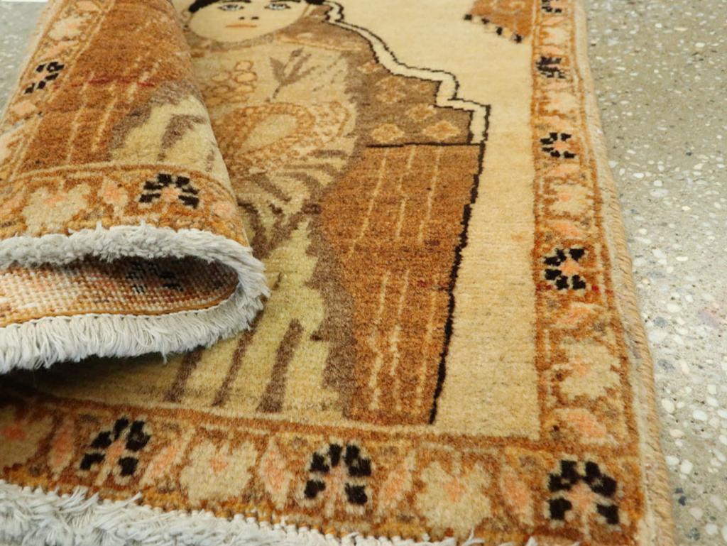 Antique Persian Tabriz Pictorial Rug (Pair: 2 of 2), No.17957 - Staging