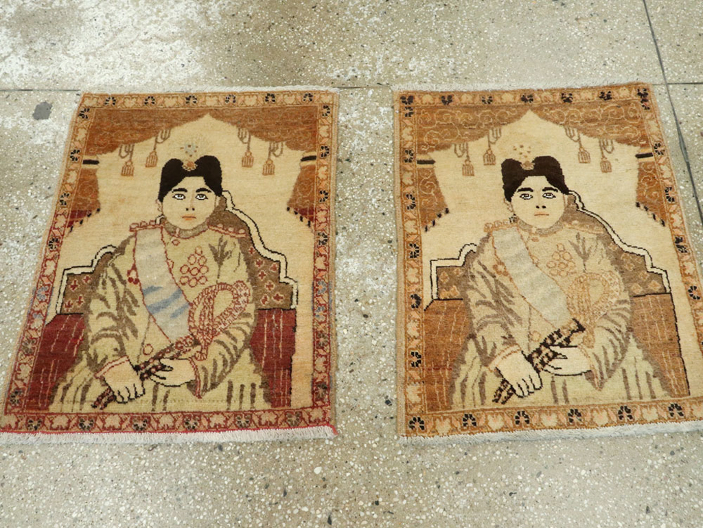 Antique Persian Tabriz Pictorial Rug (Pair: 2 of 2), No.17957 - Staging