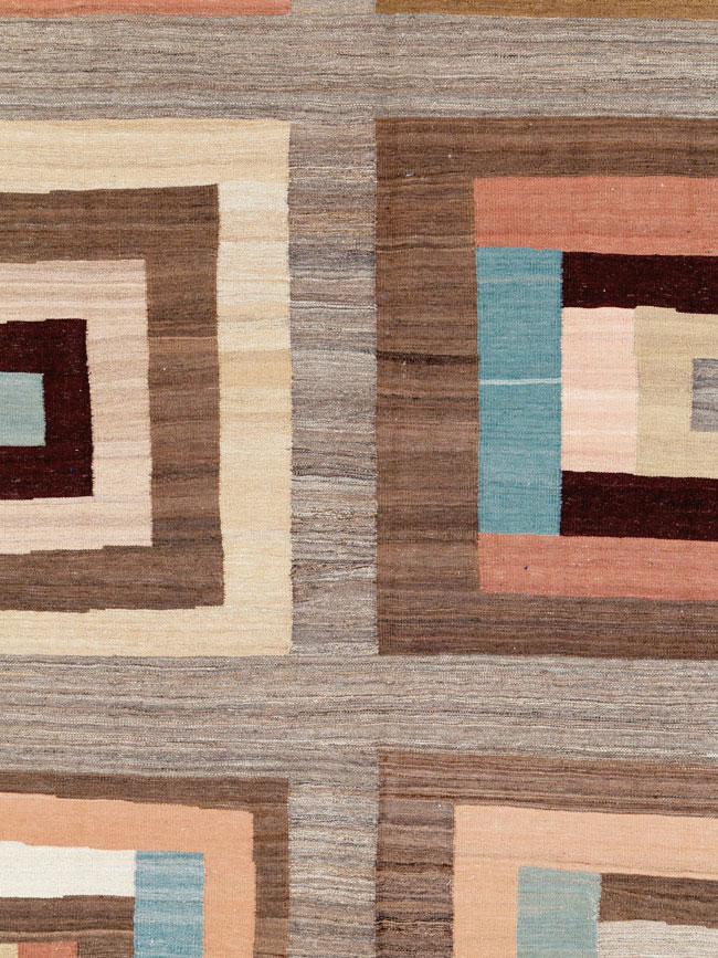 Modern Persian Flatweave Room Size Carpet, No.17967 - Staging