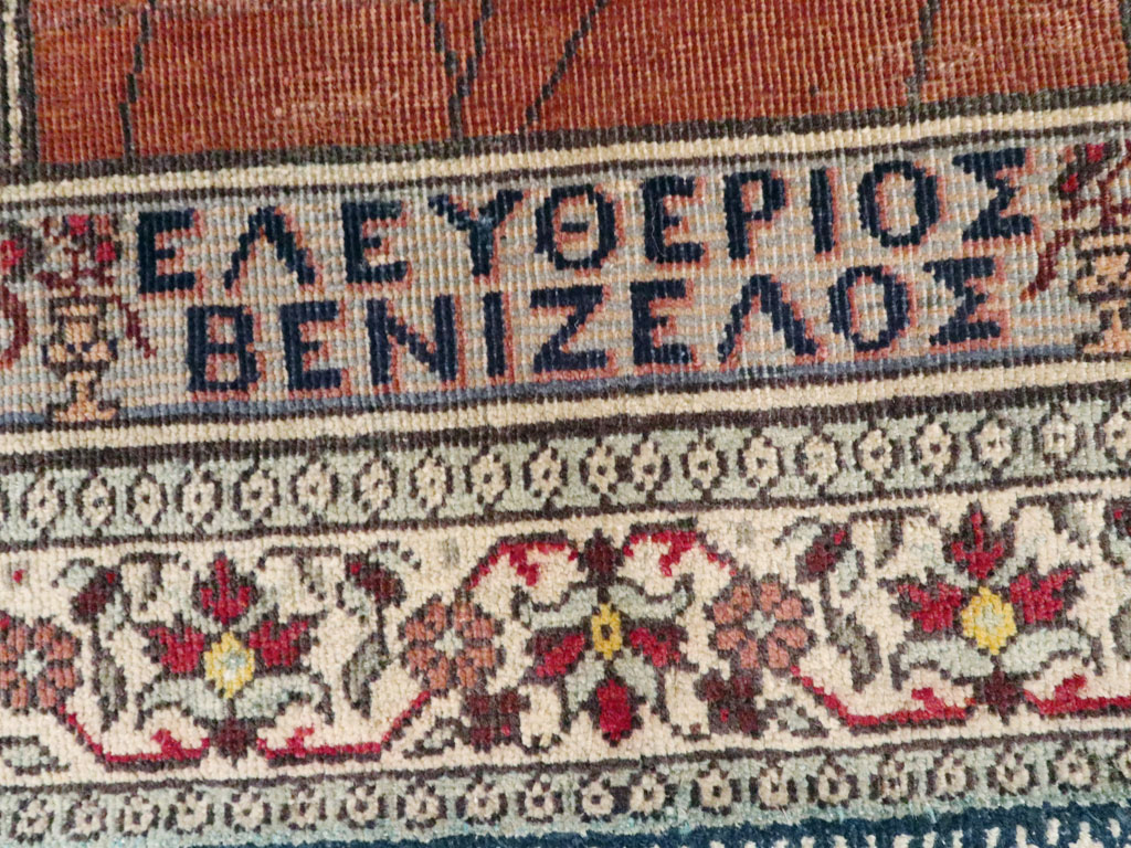 Antique Persian Tabriz Pictorial Rug, No.18006 - Staging