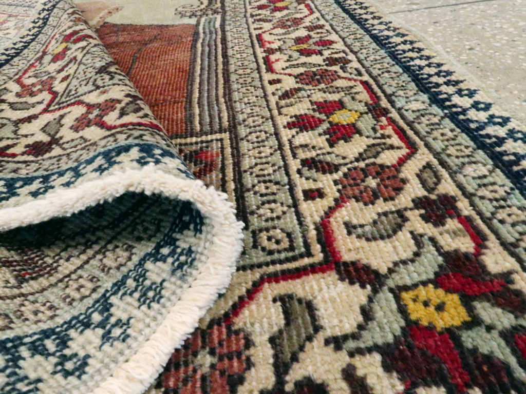 Antique Persian Tabriz Pictorial Rug, No.18006 - Staging