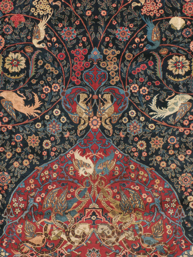 Antique Persian Mashad Pictorial Carpet, No.18016 - Staging