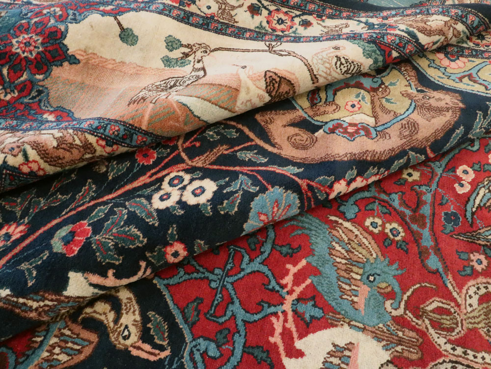 Antique Persian Mashad Pictorial Carpet, No.18016 - Staging