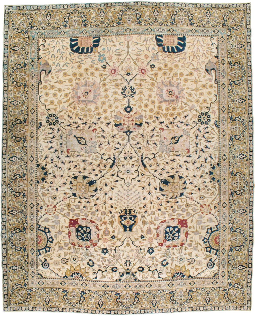 Antique Persian Tabriz Carpet, No.18022 - Staging