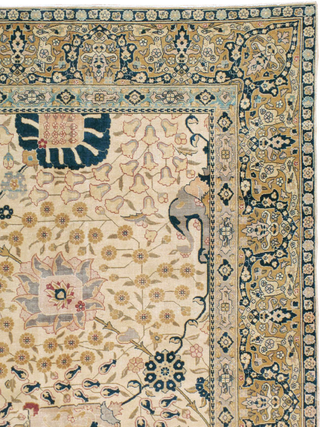 Antique Persian Tabriz Carpet, No.18022 - Staging